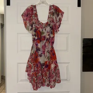 MISA Los Angeles Kasey Floral-Print Chiffon Mini Dress, NWT thumbnail 3