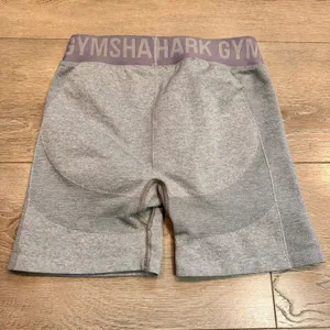 Gymshark‎ Flex Cycling Shorts Grey Purple High Rise Small S Workout Gym thumbnail 2