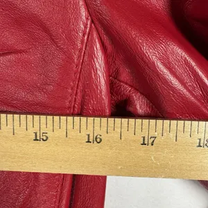 Vintage Yvonne de Marie Size Small Red Leather Jacket Moto Biker 80s thumbnail 8