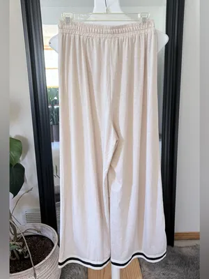 Wide Leg Lightweight Pants With Elastic Drawstring Waistband thumbnail 2