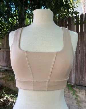 Free People Free Movement sport bra tan yoga Pilates gym activewear training M thumbnail 1