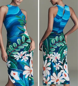 Farm Rio Tropical Garden Print Ruched Maxi Dress, Size M thumbnail 2