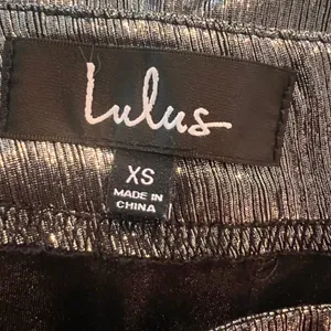 Lulus Silver Metallic Wide Leg Pants High Waisted Trousers XS Holiday thumbnail 4