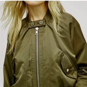Free People Midnight Satin bomber jacket thumbnail 3