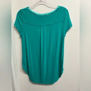 Premise Studio Teal Women's Top with satin neckline thumbnail 2