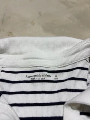 Abercrombie & Fitch Striped Polo-Style Bodysuit medium thumbnail 3