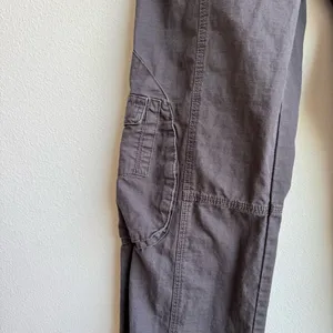 Brandy Melville Y2K Kim Cargo Pants Womens OS Brown Front Seam Utility Wide Leg thumbnail 4