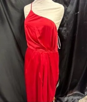 Lulu's Red One‎ Shoulder Dress thumbnail 1