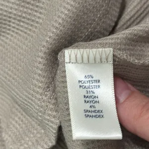 BKE Buckle Women’s Henley Tan Long Sleeve Ribbed Waffle Knit Shirt size XS thumbnail 8