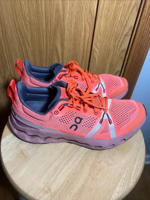 On Running Women's Coral Orange Mesh Running Shoes thumbnail 4