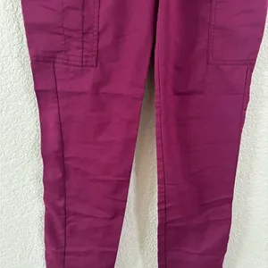 Dickies Medical Scrub Pants XXS Wine Burgundy Cargo Utility Drawstring DK080 thumbnail 3