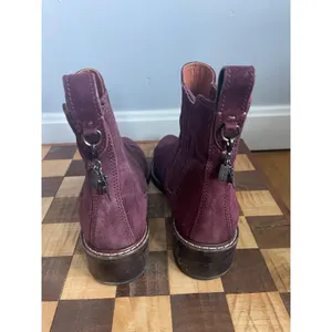 COACH Bowery Chelsea Bootie $395 Bordeaux Ankle Boot Metallic REXY size‎ 7 thumbnail 4