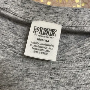 PINK Victoria’s Secret campus long sleeve, gray/rose with silver sequin bling M thumbnail 3