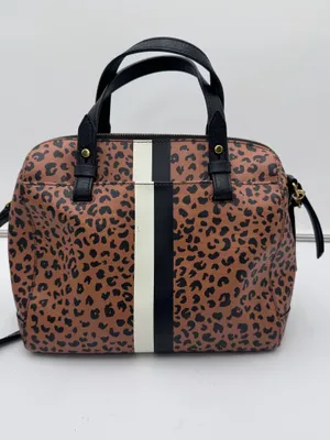 Fossil Leopard Print Satchel Crossbody Bag Wallet Card Holder Matching Set thumbnail 5
