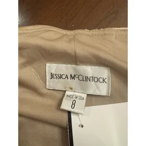 Jessica McClintock Gold Halter Evening Gown Dress Size 8 Ruched Wedding thumbnail 13