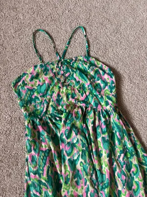 Cupshe Green Pink Abstract Beach Strappy Keyhole Summer Maxi Dress thumbnail 5