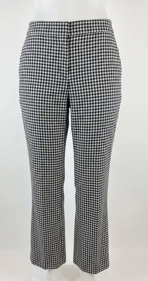 J.Crew Black and White Gingham Linen Blend Pants Large New With Tags thumbnail 1