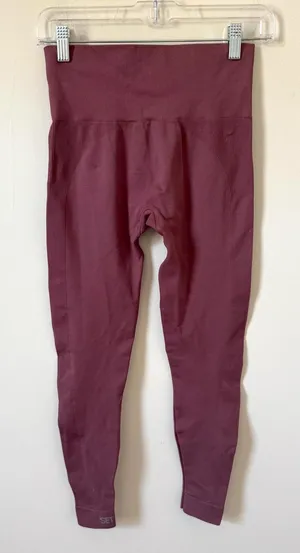 Set Active Mis rise Compression Athleisure Workout Leggings Purple Size Small thumbnail 1