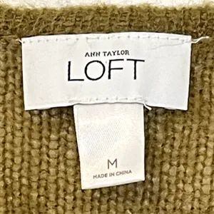 Loft Ann Taylor‎ Women Medium Mohair Striped Pullover Sweater Long Sleeve Button thumbnail 6