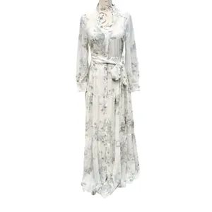 Baltic Born NWOT Lizette Floral Maxi Dress‎ White Dage Print Long Sleeve XS thumbnail 2