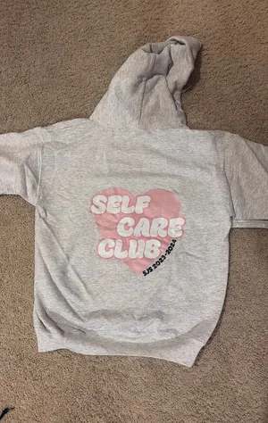 Self Care Pink Grey Hoodie Gray thumbnail 1