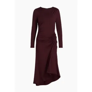 NEW Veronica Beard Theodora Midi Dress Raisin Red Size Small thumbnail 5