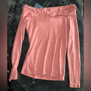 Abercrombie & Fitch Soft A&F Cozy Off the Shoulder Knit Long Sleeve Top thumbnail 4