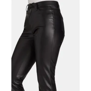 Time and Tru Womens Pants Sz 6 Black High Rise Straight Leg Faux Leather Casual thumbnail 4