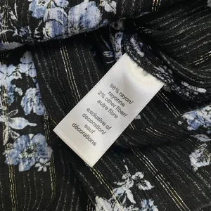 Maurices Black Blue Floral Stripes Print Quarter Sleeve Flowy Blouse Boho Rodeo thumbnail 6