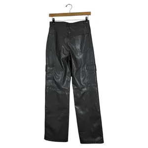 Abercrombie & Fitch 90s Relaxed High Rise Vegan Leather Cargo Pants Size 27/4 thumbnail 4