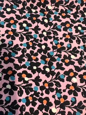 Pink floral Print Short Sleeve ladies scrub Top Sz L by Vera Bradley thumbnail 2
