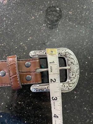 Western Ariat Womens Croc Print Studs Crystals Brown Leather Belt Style A1510602 thumbnail 9