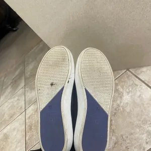 Rothy's The Sneaker Black Knit Slip On Blue Trim Women's Shoes Sz 8 pre‎ owned thumbnail 6