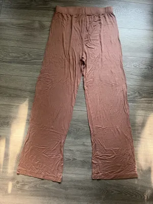 Skims Dusty Pink Wide Leg Pull On Drawstring Comfy Cozy Relax Lounge Pants M thumbnail 1