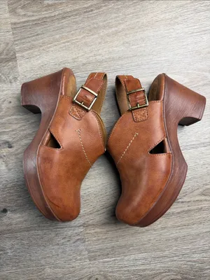 b.o.c. Born Concept Cecila Platform Clogs Brown Slingback Heels Size 9M thumbnail 3