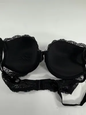 Victorias Secret Black Floral Lace Underwire Bra 36D Lightly‎ Lined T-Shirt Bra thumbnail 4