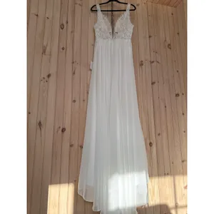 NWT Lulus Forever Promised White Chiffon Embroidered Sequin Maxi Dress Bridal L thumbnail 8