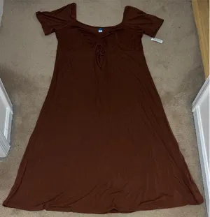 Brown Cinched Cutout Maxi Dress thumbnail 1