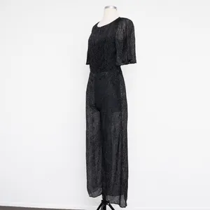 Line &‎ Dot - Textured Open-Back Wide Leg Jumpsuit thumbnail 4