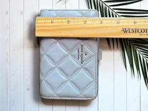 Kate Spade New York Gray Quilted Zip Around Wallet Bifold Organizer thumbnail 10