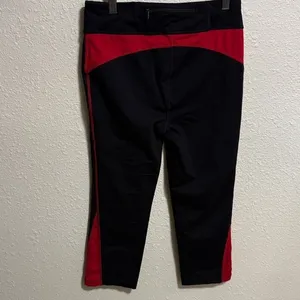Lauren Ralph Lauren Womens Black Red Trim Activewear Cropped‎ Leggings Size M thumbnail 8