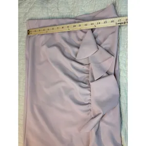 Vince Camuto Blush Pink Ruffle Side Crepe Pencil Skirt Large thumbnail 2