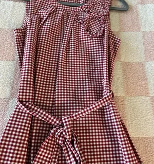 Merona Red and White Checkered Top thumbnail 1