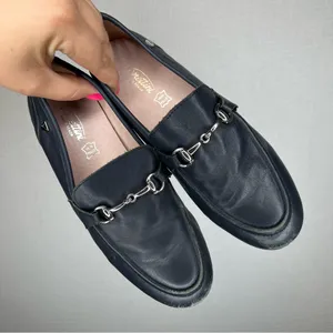 Venettini | Navy Blue‎ Hand Made Leather Loafers with Silver Detail thumbnail 2