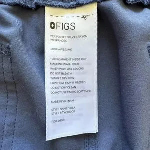 Figs Scrub Tech iCal Pants Blue Drawcord Half Elastic Waist Pants SZ XL #2154 thumbnail 8