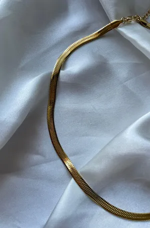 NEW 18K Gold Plated (5mm) Herringbone Flat Chain Necklace thumbnail 7