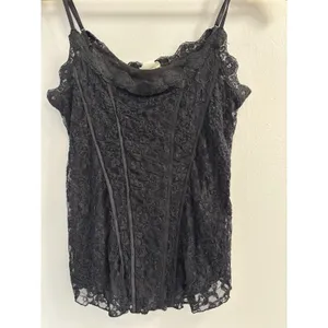 Intimately Free People Black Lace Corset Top Cami Tank Boning Size M Coquette thumbnail 9