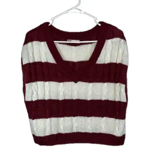 SO Fall‎ sweater vest oversized knit pull over sweater layering preppy equestrian thumbnail 3