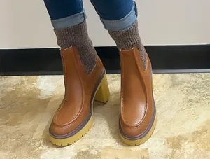 Sweater Sock Booties Brown Size 6.5 thumbnail 3