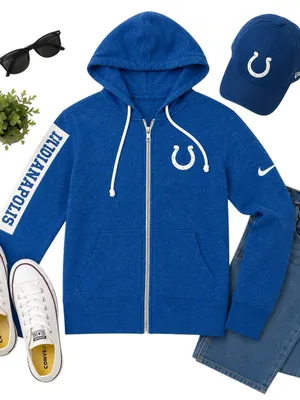 Nike NFL Indianapolis Colts Dri-FIT Full Zip Hoodie Blue Women’s XS Athletic EUC thumbnail 12